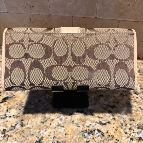Coach Legacy Signature Wallet (Tan Canvas and Leather) - Picture 3 of 13